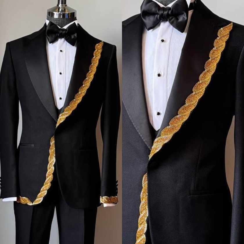 Men'S Grooming Jacket - Customized Glitter Rhinestones Men Suits Ropa