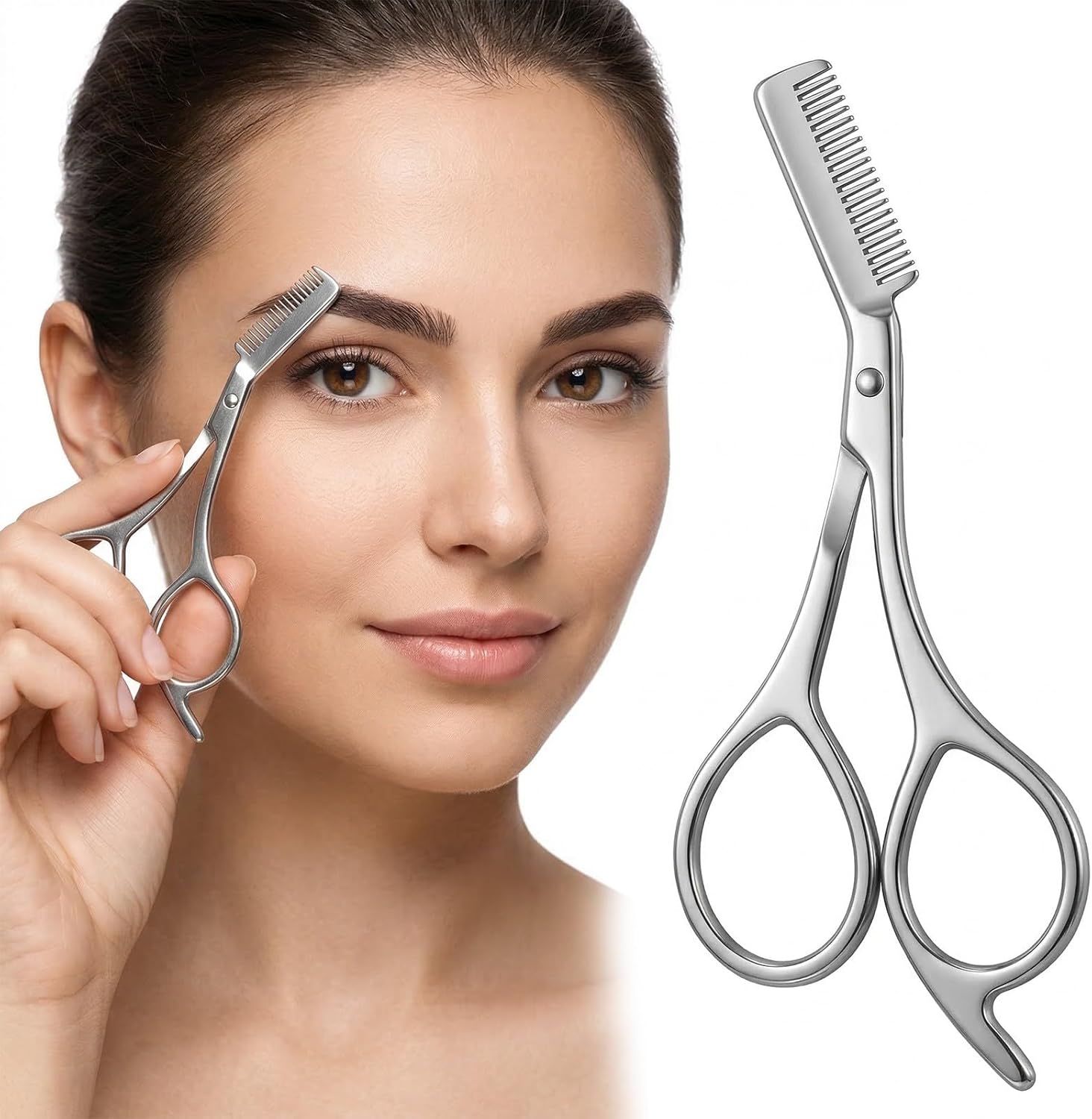 Stainless Steel Eyebrow Scisso - Men'S Grooming Mirror ulasan dan harga