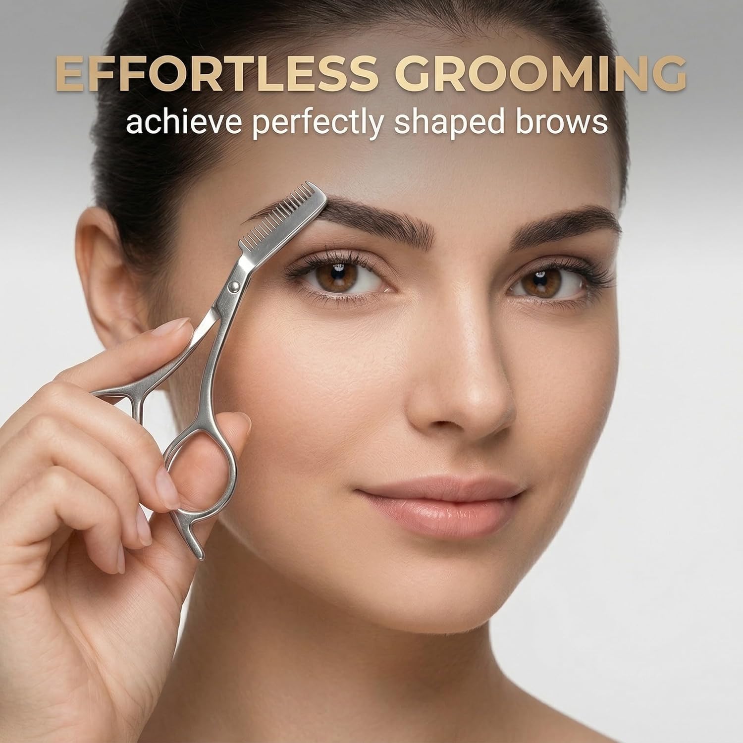 Stainless Steel Eyebrow Scisso - Men'S Grooming Mirror ulasan dan harga