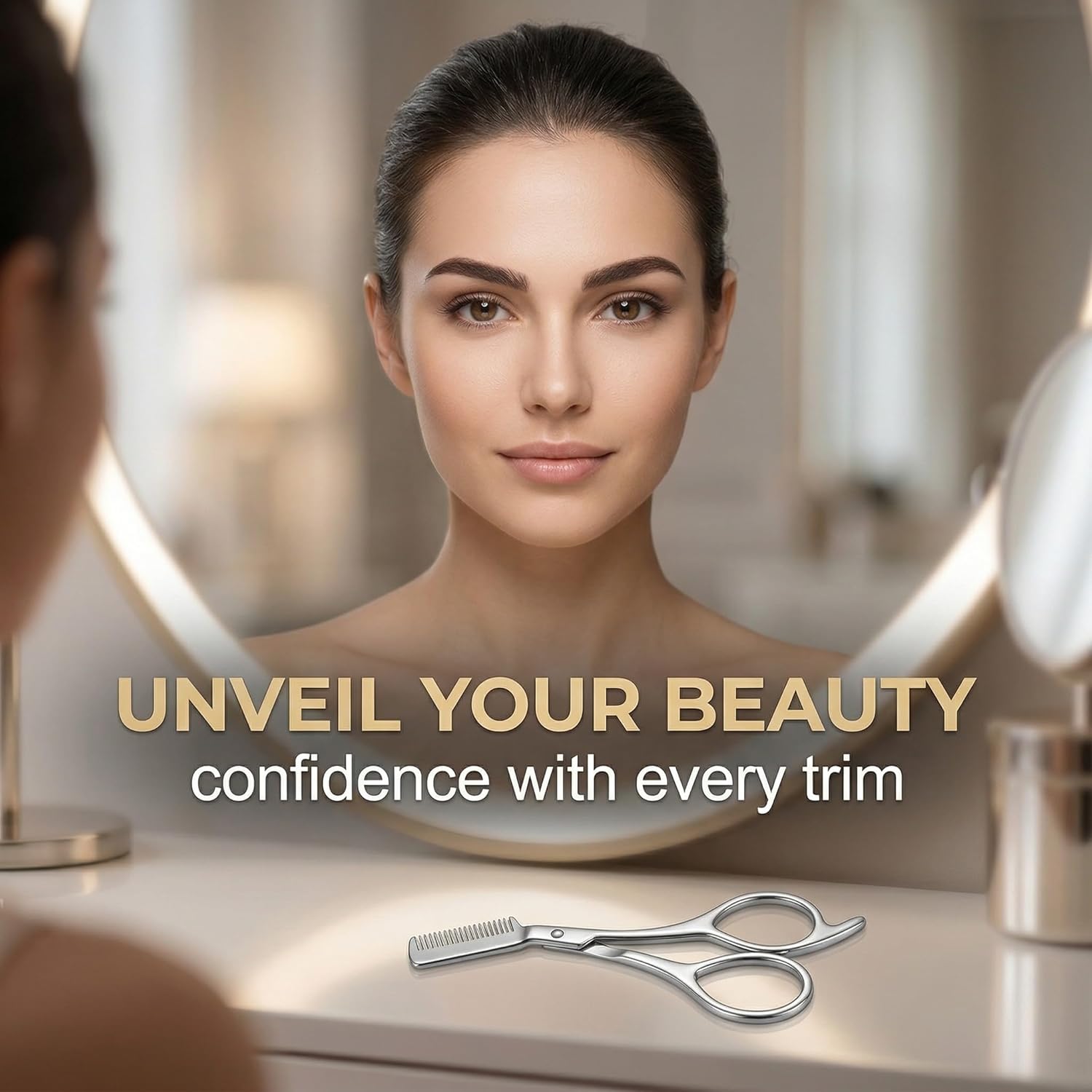Stainless Steel Eyebrow Scisso - Men'S Grooming Mirror ulasan dan harga