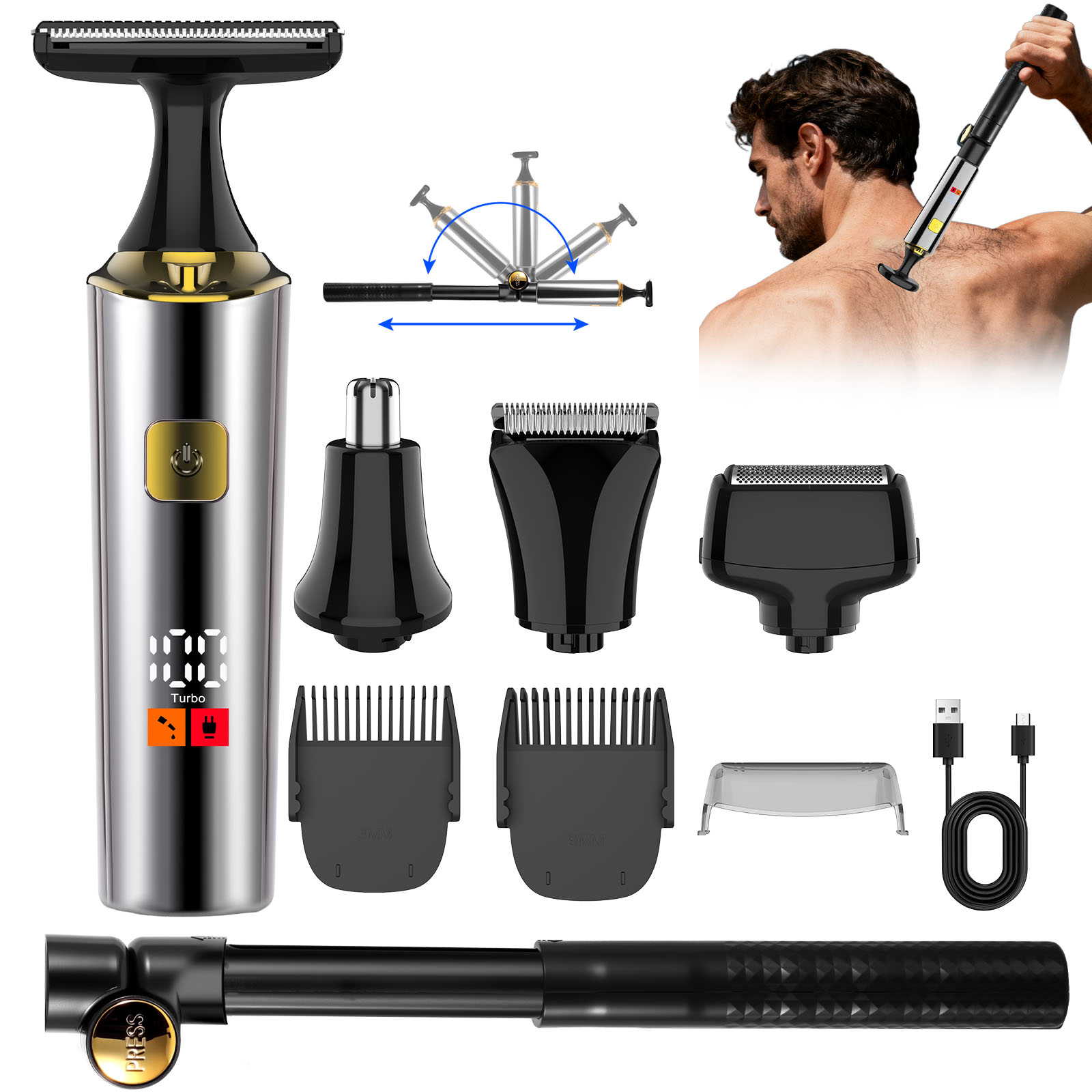 Hatteker Electric Rechargeable - Men Grooming Full Body ulasan dan harga
