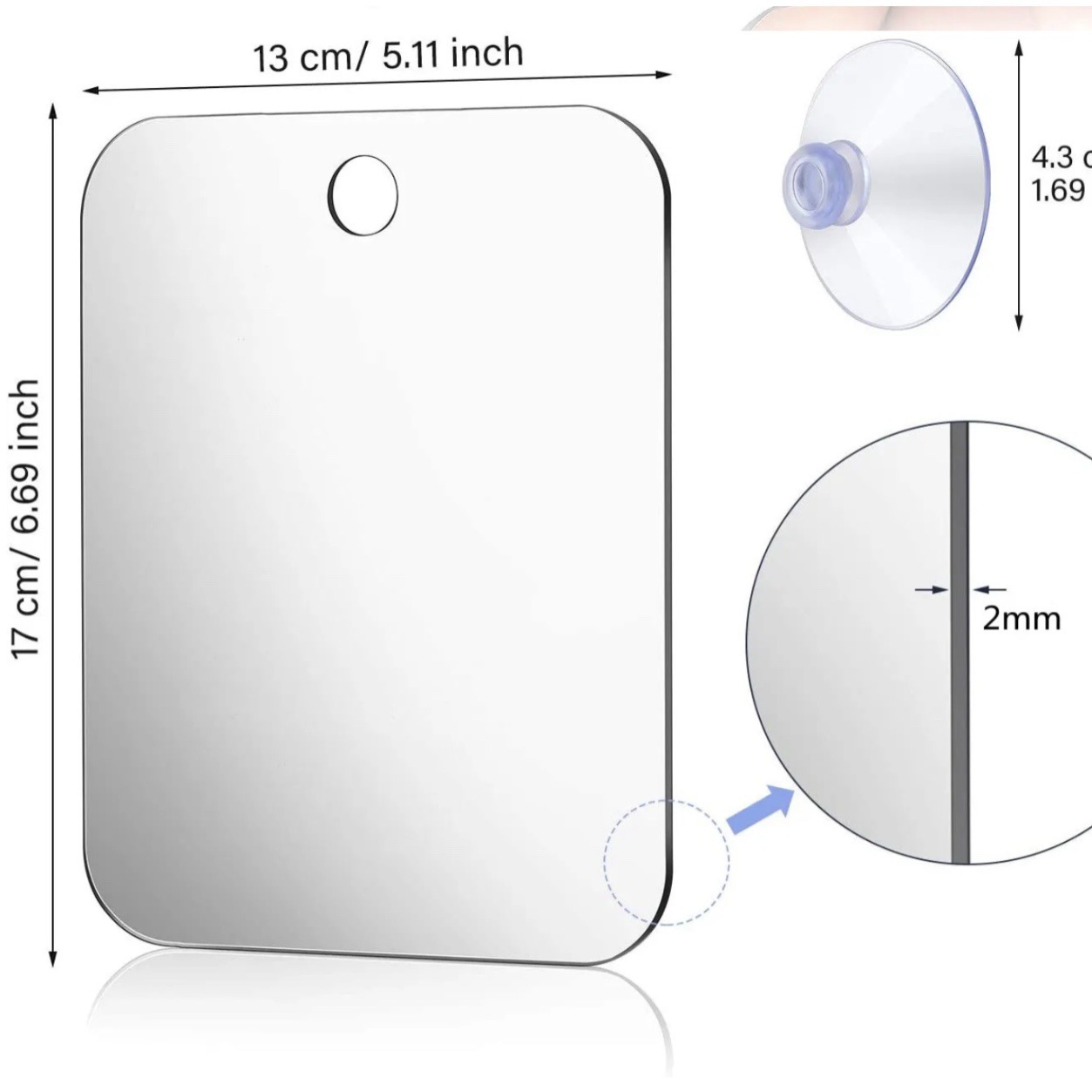 HTMCK Acrylic Shower Mirror wi - Men'S Grooming Mirror ulasan dan harga