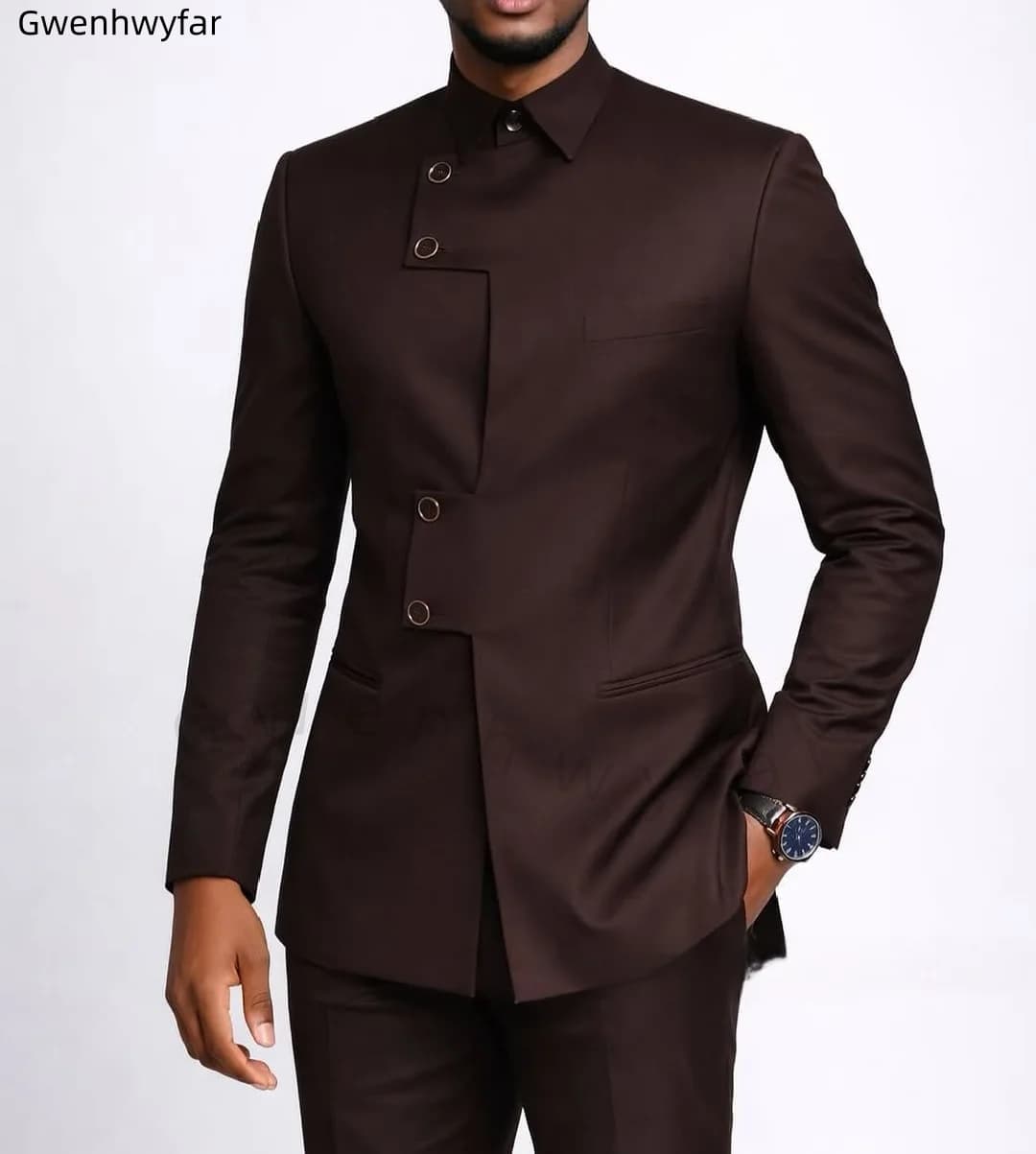 Gwenhwyar Men Ivory Jacquard 2 - Men'S Grooming Jacket ulasan dan harga