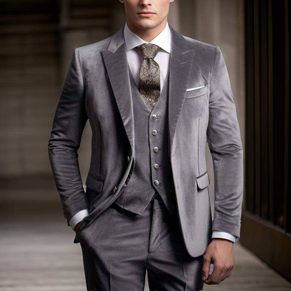 Velvet Suits for Men Single Br - Men'S Grooming Jacket ulasan dan harga