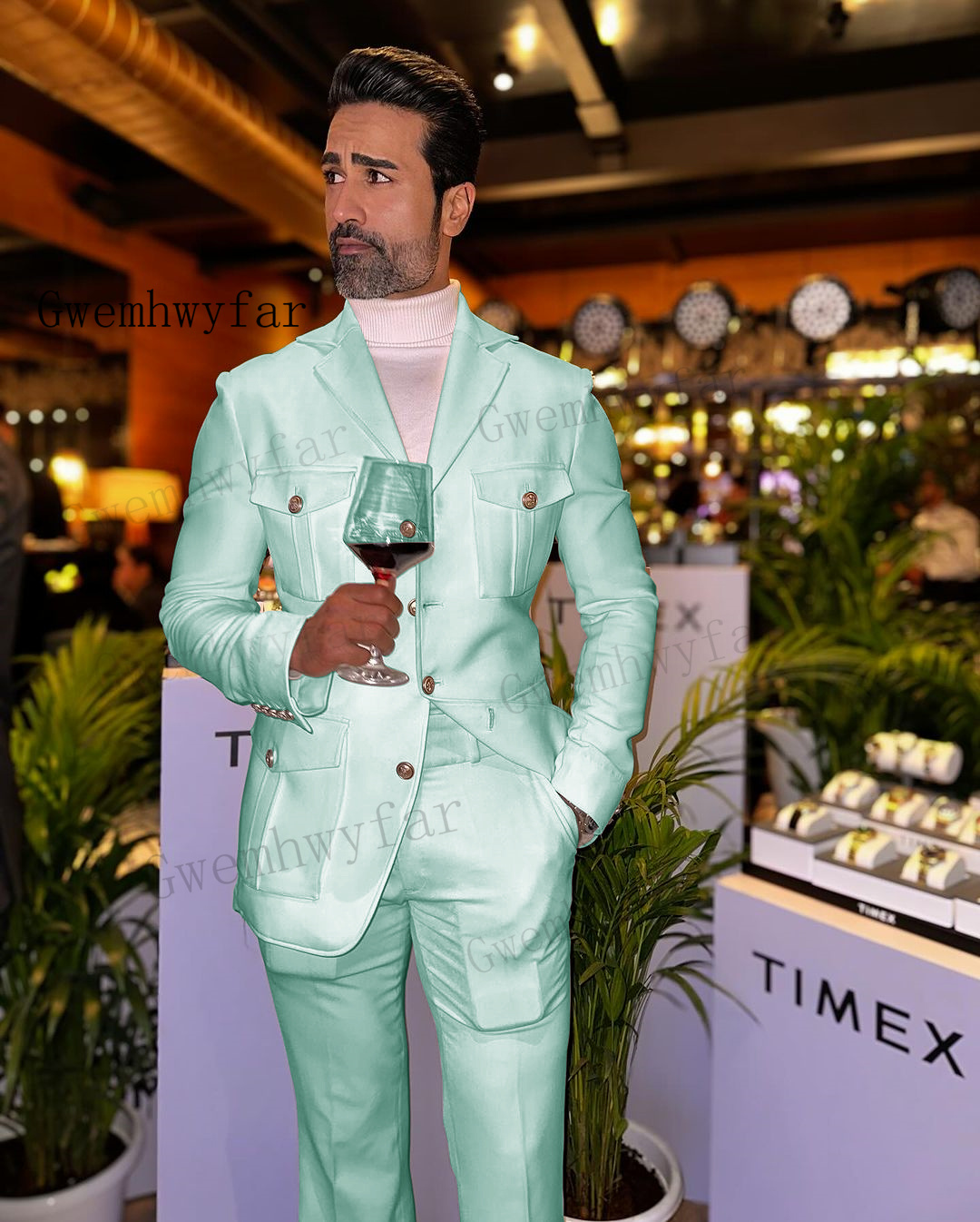 Gwenhwyfar Mint Green Affrica  - Men'S Grooming Jacket ulasan dan harga