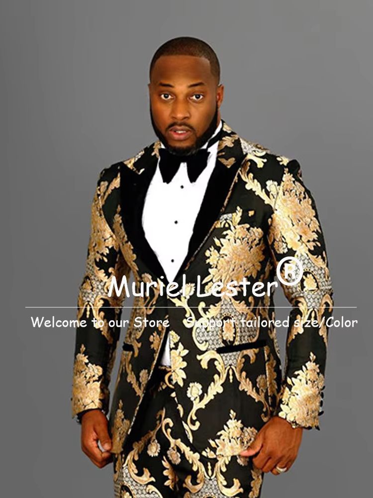 Vintage Floral Print Suits Men - Men'S Grooming Jacket ulasan dan harga