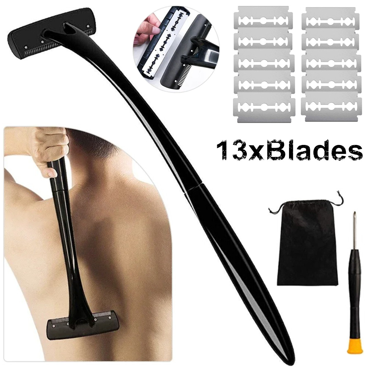 Long Handle Back Shaver for Me - Men Grooming Full Body ulasan dan harga